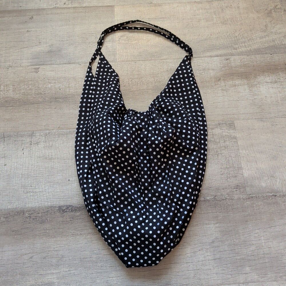 White House Black Market Black & White Polka Dot Slouchy Hobo Bag NWT